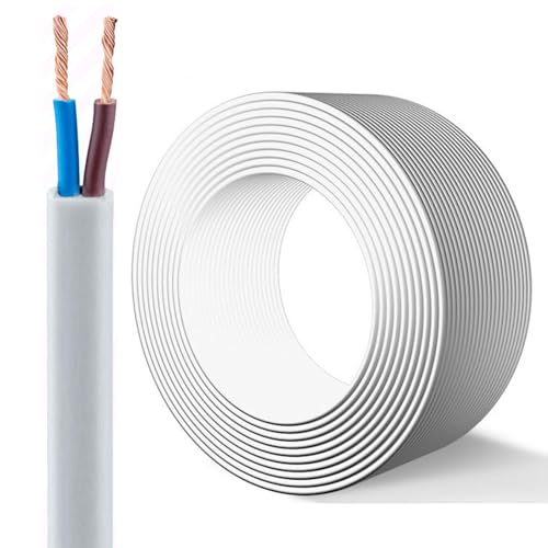 200 Fuß 2-adriges RVV-flexibles Stromkabel, Elektrokabel – 0,75–2,5 Mm² Reiner Kupferdraht, 300/500 V PVC-Ummantelung, Flammhemmend Und Kältebeständig (-30 °C)(200ft,2C-0.75mm²) von GO BEYOND YOURSEIF