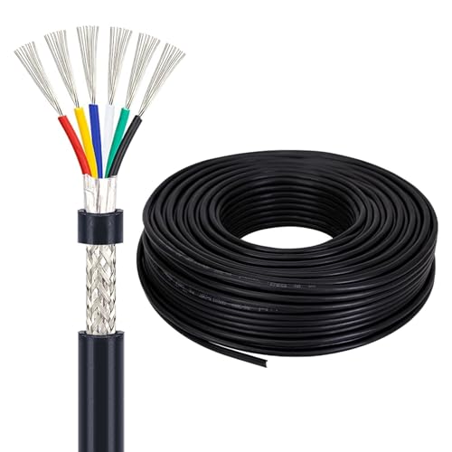 6 Adern Optionales Abgeschirmtes Kabel 16/18/20AWG (Länge Optional) PVC-isoliertes Elektronisches Verzinntes Kupfer-Mehradrigsignal For Autobatterie-Solarpanel(104.9FT,6C-16AWG) von GO BEYOND YOURSEIF