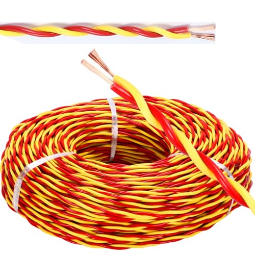 60ft 100ft 160ft 320ft 2-adriges Reines Kupfer RVS Twisted Pair Stromkabel 1,0 Mm²/1,5 Mm²/2,5 Mm² Brandschutz Flexibel For Den Heimgebrauch(320ft,2C-1MM2) von GO BEYOND YOURSEIF
