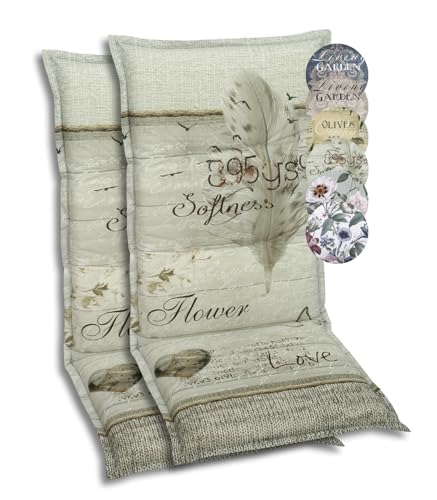 GO-DE Hochlehnerauflage, (L/B): ca. 120x50 cm 2 Auflagen, hellgrau, Taupe, Stone von GO-DE Textil