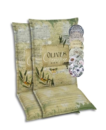 GO-DE Sesselauflage, (2er Set), (L/B): ca. 110x50 cm 2 Auflagen, grün, braun von GO-DE Textil