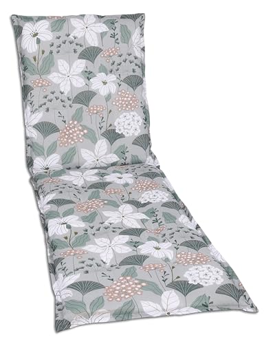 GO-DE Textil Bequeme und attraktive Polsterauflagen für Gartenliegen (Einzelset, Design: Ginkgoblatt Grün) von GO-DE Textil