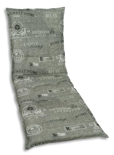GO-DE Textil Bequeme und attraktive Polsterauflagen für Gartenliegen (Einzelset, Design: Stempel Hellgrau) von GO-DE Textil
