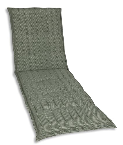 GO-DE Textil Bequeme und attraktive Polsterauflagen für Gartenliegen (Einzelset, Streifen Grün, Liegenauflage) von GO-DE Textil
