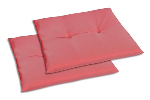 GO-DE Textil Bequeme und attraktive Polsterauflagen für Gartenstühle und Hocker (2er-Set, Uni Rot, Hockerauflage) von GO-DE Textil