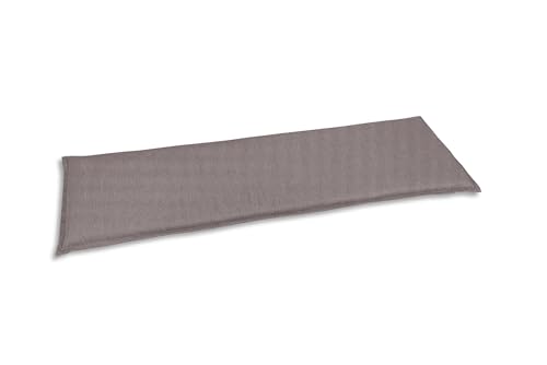 GO-DE Textil Bequeme und attraktive Polsterauflagen für Hochlehner-, Mittellehner- und Niederlehner-Gartenstühle, Bänke (Einzelset, Uni Taupe, 2er-Bankauflage) von GO-DE Textil