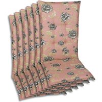 Sessel-Auflage hoch 6er Set Sterne beige von GO-DE Textil