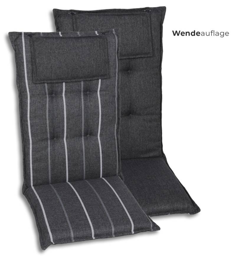GO-DE Hochlehner-Auflage 120 cm x 50 cm x 7 cm, grau, anthrazit von GO-DE