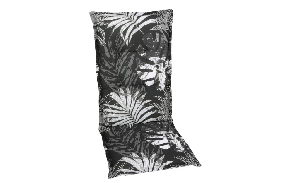 Sesselauflage in schwarz/weiß mit Blattmuster, für Hochlehner von GO-DE