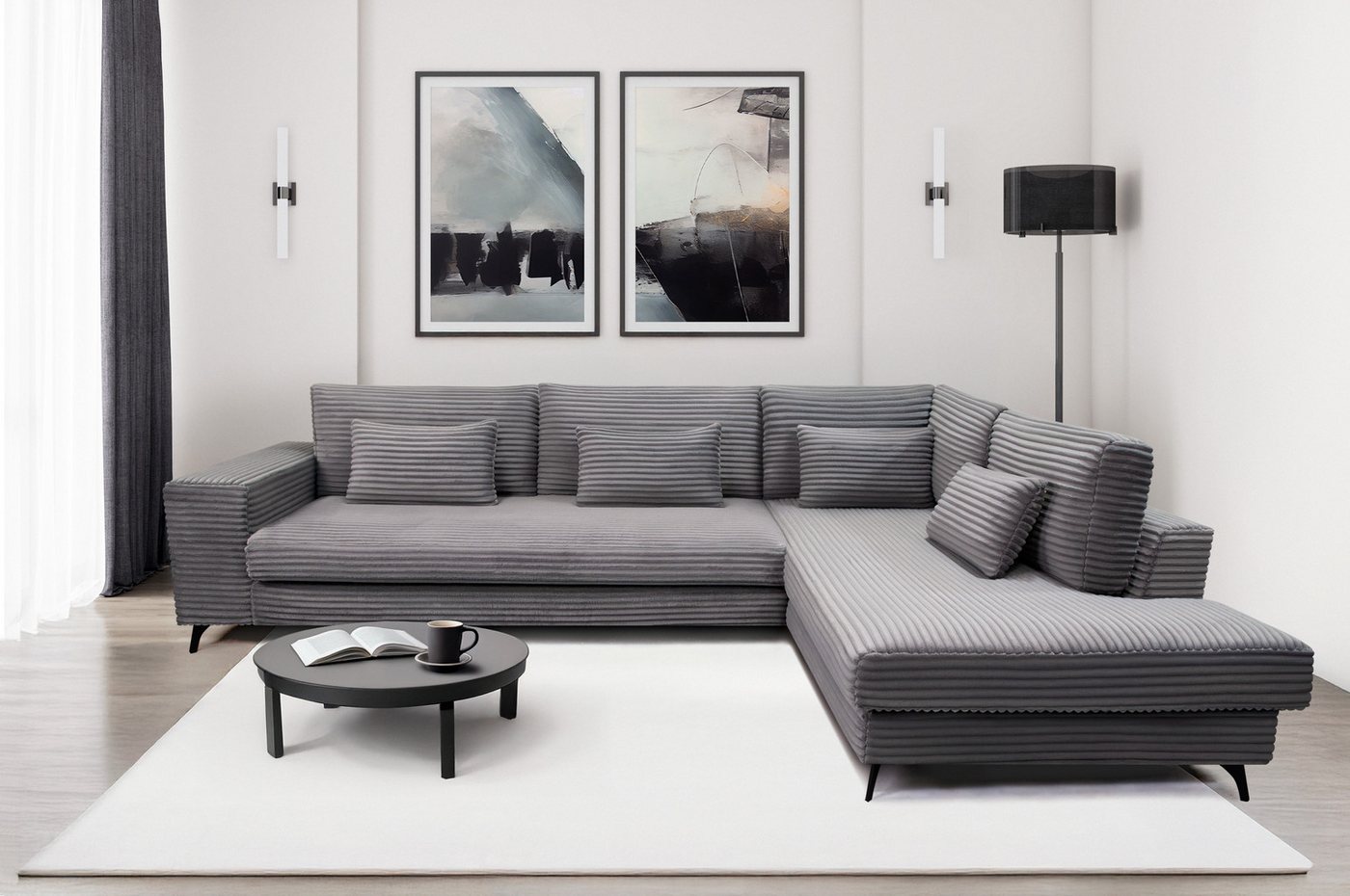 GO. MÖBEL Ecksofa L-Form Cord Stoff – Modernes Wohnzimmer Sofa, Komfortable Wohnlandschaft in L-Form – Zeitloses Ecksofa-Design GO. MÖBEL Ecksofa L-Form Cord Stoff – Modernes Wohnzimmer Sofa, Komfortable Wohnlandschaft in L-Form – Zeitloses Ecksofa-Design von GO. MÖBEL