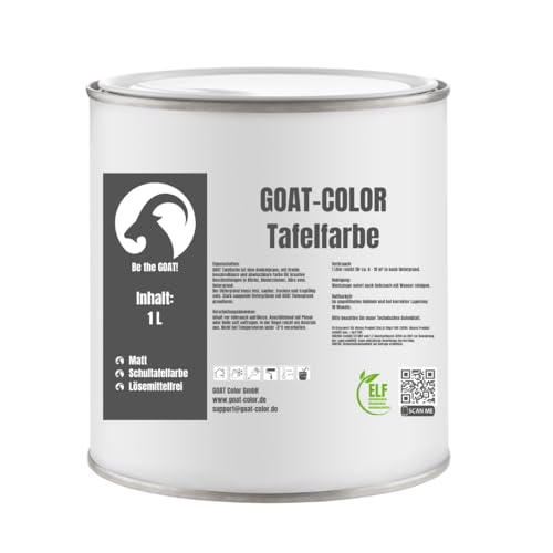 GOAT Color Tafelfarbe | Kreidefarbe für Wände – Beschreibbar & Abwischbar (Dunkelgrau, 1 Liter) von GOAT Color