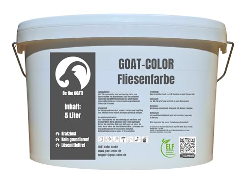 GOAT Fliesenfarbe Matt 5 Liter – Sand – Fliesenlack für Wandfliesen – Kratzfest & deckend – Ideal für Küche & Bad von GOAT Color