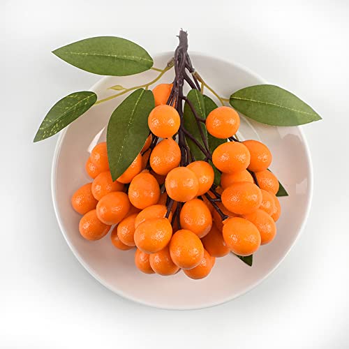 GOBBIS Künstliche Früchte,Kunstobst 1 Bündel 19 cm lang gefälschte künstliche Kumquat Obst u von GOBBIS