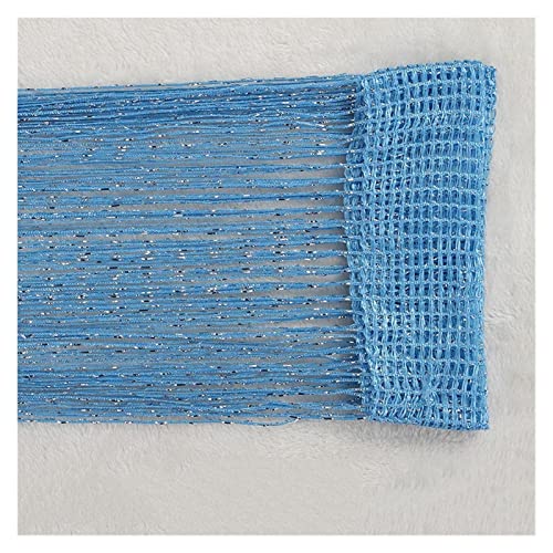 GOBBIS Türvorhang Kristall,Fadenvorhang Wohnzimmer Vorhänge Faden Vorhänge Schnur Vorhang Türperlen Sheer Vorhänge for Fenster Schlafzimmer Wohnzimmer Salon (Color : Sky Blue, Size : 95x195cm) von GOBBIS