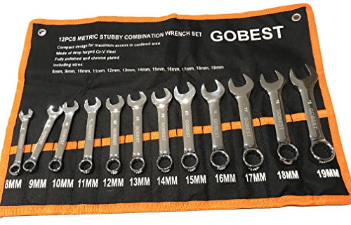 GOBEST kurz Ringmaulschlüssel-Set Schlüssel Set 12 pcs, 8-19 mm (GB-0051) von GOBEST