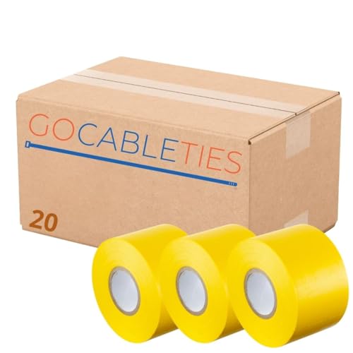 GOCABLETIES - Isolierband Gelb - 20 Rollen - 50 mm x 33 m - strapazierfähiges, selbstklebendes Isolierband - zum Schutz, Bündeln und Reparieren von Kabeln von GOCABLETIES