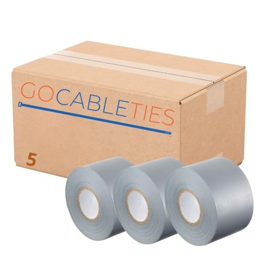 GOCABLETIES - Isolierband Grau - 5 Rollen - 50 mm x 33 m - strapazierfähiges, selbstklebendes Isolierband - zum Schutz, Bündeln und Reparieren von Kabeln von GOCABLETIES