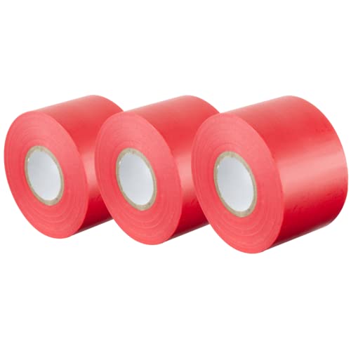 GOCABLETIES - Isolierband Rot - 50 mm x 33 m - strapazierfähiges, selbstklebendes Isolierband - zum Schutz, Bündeln und Reparieren von Kabeln - 3 Rollen von GOCABLETIES