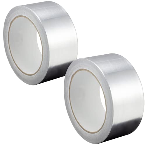 Aluminium Klebeband, 48 mm x 25 m, selbstklebendes Alu Klebeband, silber, Wasser- und hitzebeständig Band zum Versiegeln, Reparieren und Isolieren, 2 Rollen von Gocableties von GOCABLETIES