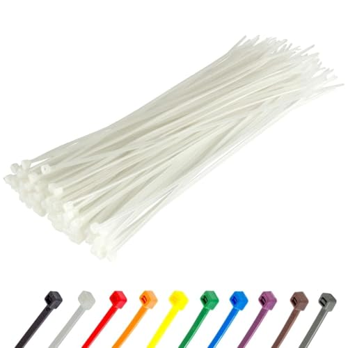 Gocableties Kabelbinder 100 Stück Weiß/Naturfarben Transparent, 370 mm x 4,8 mm mit 22,2 kg Zugfestigkeit, lang, UV Beständig Set Gocableties Kabelbinder 100 Stück Weiß/Naturfarben Transparent, 370 mm x 4,8 mm mit 22,2 kg Zugfestigkeit, lang, UV Beständig Set von GOCABLETIES