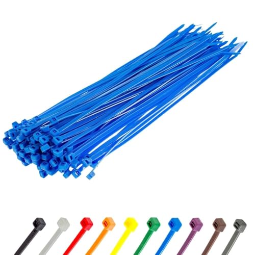 Gocableties Kabelbinder 100 Stück Blau, 300 mm x 3,6 mm mit 18,2 kg Zugfestigkeit, UV Beständig Set von GOCABLETIES