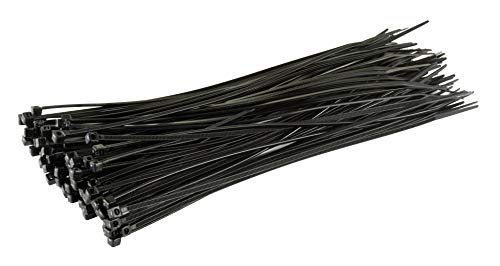 Gocableties Kabelbinder 100 Stück Schwarz, 250 mm x 2,5mm mit 8,1 kg Zugfestigkeit, UV Beständig Set von GOCABLETIES