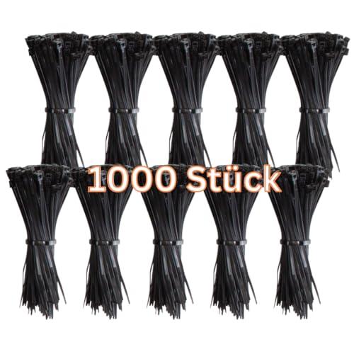 Gocableties Kabelbinder 1000 Stück Schwarz, 100 mm x 2,5 mm mit 8,1 kg Zugfestigkeit, kleine Größe, dünn, UV Beständig Set Gocableties Kabelbinder 1000 Stück Schwarz, 100 mm x 2,5 mm mit 8,1 kg Zugfestigkeit, kleine Größe, dünn, UV Beständig Set von GOCABLETIES