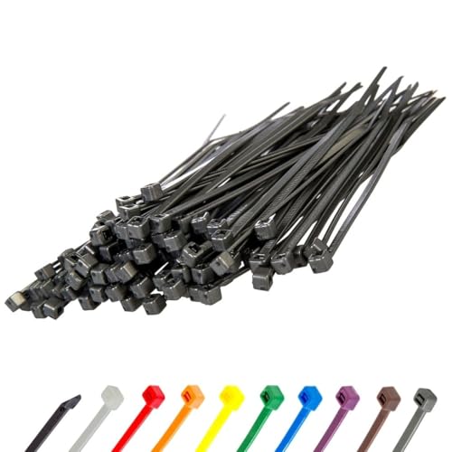 Gocableties Kabelbinder 100 Stück Silber/Grau, 200 mm x 2,5mm mit 8,1 kg Zugfestigkeit, UV Beständig Set von GOCABLETIES
