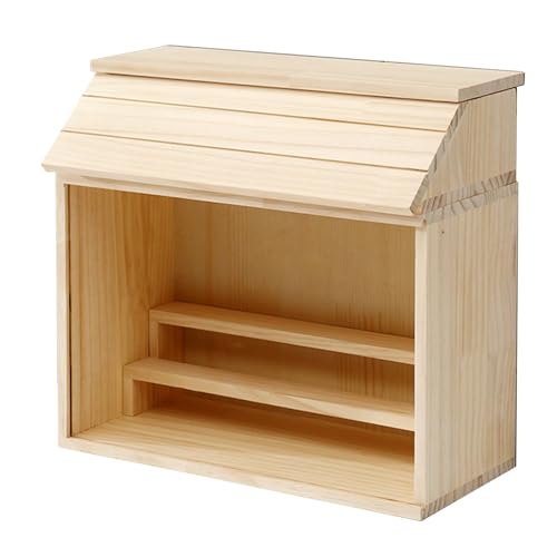 GOCHUSX Minifiguren-Vitrine, Hölzerne Vitrine, Sammlerstück-Ausstellungsregale, Stapelbare Offene Aufbewahrungsbox Für Modellautos Und Actionfiguren(42x18x37cm-A) von GOCHUSX