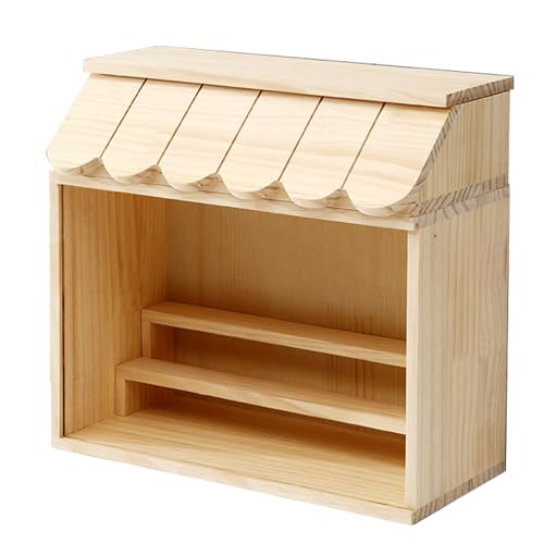 GOCHUSX Minifiguren-Vitrine, Hölzerne Vitrine, Sammlerstück-Ausstellungsregale, Stapelbare Offene Aufbewahrungsbox Für Modellautos Und Actionfiguren(42x18x37cm-B) von GOCHUSX