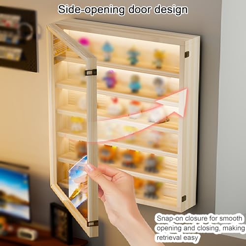 GOCHUSX Minifiguren-Vitrine, Wandvitrine Mit Transparenter Tür, Sammlerstück-Ausstellungsregale, Tischplatte Aus Gehärtetem Glas Für Sammler-Actionfigur(50x8.5x34cm) von GOCHUSX