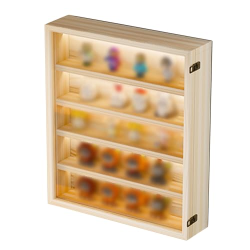 GOCHUSX Minifiguren-Vitrine, Wandvitrine Mit Transparenter Tür, Sammlerstück-Ausstellungsregale, Tischplatte Aus Gehärtetem Glas Für Sammler-Actionfigur(50x8.5x55.5cm) von GOCHUSX