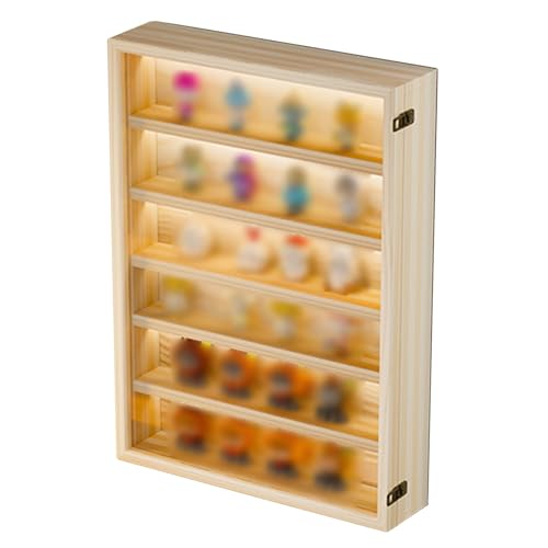 GOCHUSX Minifiguren-Vitrine, Wandvitrine Mit Transparenter Tür, Sammlerstück-Ausstellungsregale, Tischplatte Aus Gehärtetem Glas Für Sammler-Actionfigur(50x8.5x66.5cm) von GOCHUSX