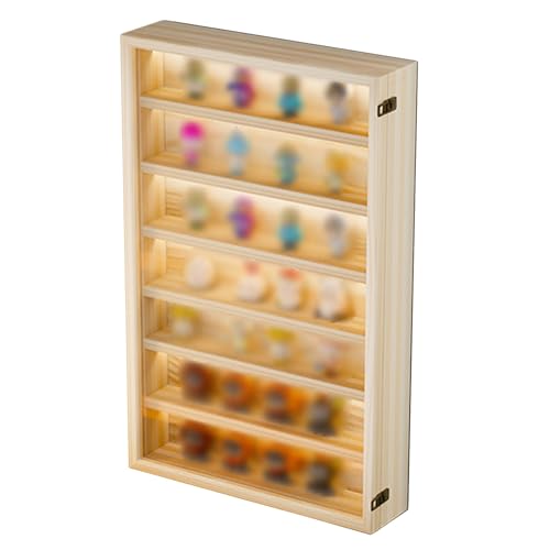 GOCHUSX Minifiguren-Vitrine, Wandvitrine Mit Transparenter Tür, Sammlerstück-Ausstellungsregale, Tischplatte Aus Gehärtetem Glas Für Sammler-Actionfigur(50x8.5x77cm) von GOCHUSX