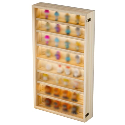 GOCHUSX Minifiguren-Vitrine, Wandvitrine Mit Transparenter Tür, Sammlerstück-Ausstellungsregale, Tischplatte Aus Gehärtetem Glas Für Sammler-Actionfigur(50x8.5x88cm) von GOCHUSX