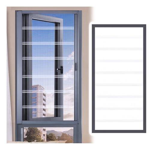GOCHUSX Unsichtbare Fenstergitter, Spannsicherheits-Fensterschutzgitter Mit Zubehör, Fensterschutzstangenstange Für Hotels, Krankenhäuser Und Schulen(90x110cm) von GOCHUSX