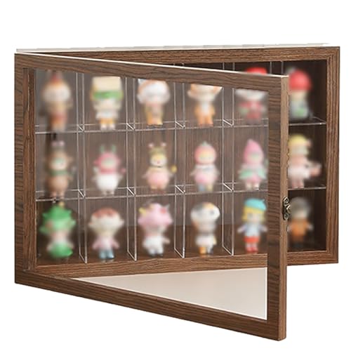 GOCHUSX Wandmontierte Vitrine Für Sammlerstücke, Offene Vitrine Mit Einzeltür, Freistehende Holzregale Für Sammlerstücke, Modelle, Puppen von GOCHUSX