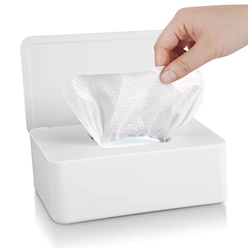 GOCUODE Feuchttücher Box mit Deckel,Taschentuchspender,Taschentuchbox für Zuhause Büro Auto (Weiß) von GOCUODE