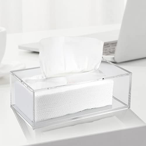 GOCUODE Taschentuchbox (Rein Handgemacht),Acrylic Kosmetiktücher Box,Taschentuchspender,Taschentücher Box für Küchen Büros Schlafzimmer Auto (Transparent) von GOCUODE