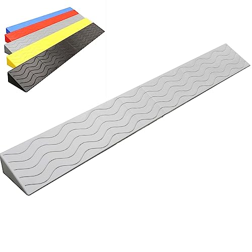 Bordsteinrampe Rollstuhl, Auffahrrampe Türschwellenrampe, Schwellenrampe Kunststoff rutschfeste,Rampe Dreiecksmatte Kunststoff Kleines Trittpolster (Color : Gray, Size : 99 * 10 * 3.0CM) von GODARM