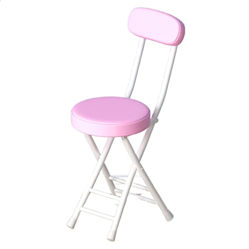 GODARM Klappstuhl Gepolstert Gepolsterter Sitz mit Rückenlehne Stabiler und Bequemer Klapphocker Lässt Sich Leicht Zusammenfalten und in jedem Raum Platzieren (Color : Pink) von GODARM