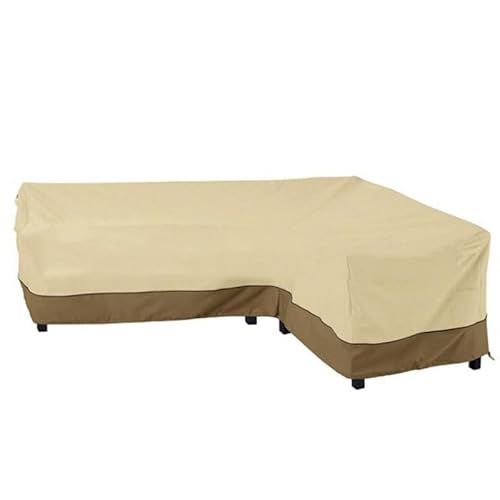 GODARM Wasserdichter Garten-Freizeit-Eckschatten, L-Form, Gartensofa-Abdeckung, Eck-Gartensofa, wasserdichter Schutz (links: 264 x 210 x 78 cm) von GODARM