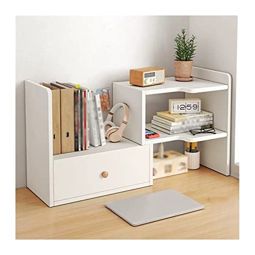Boden-Präsentationsständer, weiß, Eck-Schreibtisch-Bücherregal, Holz, verstellbar, Schreibtisch-Aufbewahrung, Organizer, Ausstellungsregal, freistehend, kleines Bücherregal, Schreibtischbedarf von GODFSAHG