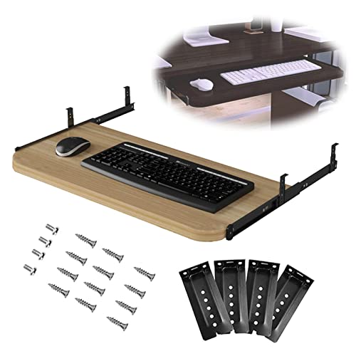 GODFSAHG Ausziehbare Halterung für Computermaus und Tastatur mit Schubladenablage, 700 x 270 mm, platzsparend, ausziehbare Plattform für Schreibtisch und PC-Tisch von GODFSAHG