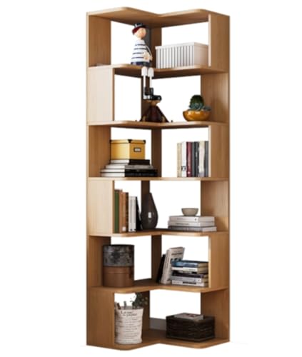GODFSAHG Eckleiter-Regal, 6-stöckig, Eckregal, Holzeck-Bücherregal, Eckregal, Ständer, Eck-Ausstellungsregal, Aufbewahrung für Wohnzimmer, Wohnzimmer, Organizer (Holz) von GODFSAHG