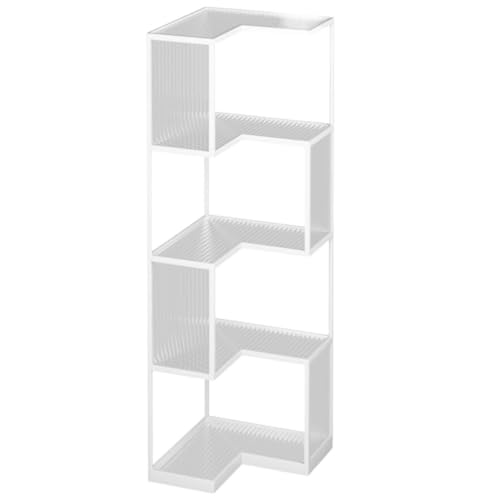GODFSAHG Eckleiter-Regal, stehender Eckständer, 4-stöckig, Glas-Eckregal, dekoratives Bücherregal, Eckregal mit Stauraum für Wohnzimmer, Wohnzimmer, Organizer (C) von GODFSAHG