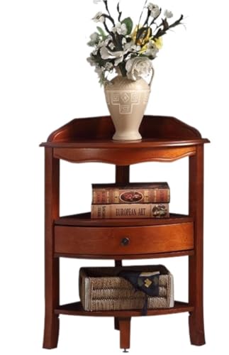 GODFSAHG Eckleiterregal, 3-stöckig, Holz-Eckregal, Ständer mit Schublade, Eckregale, Eckregal, Bücherregal, Ausstellungsregal für Wohnzimmer, Wohnzimmer, Organizer (B) von GODFSAHG