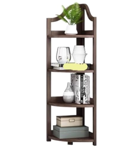 GODFSAHG Eckleiterregal, Holz, 4 Ebenen, freistehend, Eckregal, Eckregal, Bücherregal, Eckregal, Ständer für Wohnzimmer, Schlafzimmer, Büro, Wohnzimmer, Organizer (A) von GODFSAHG