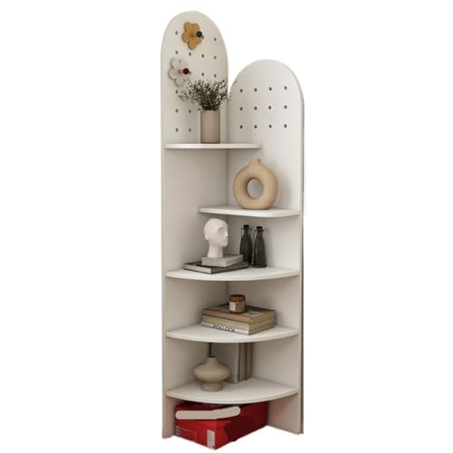 GODFSAHG Eckleiterregal, bodenstehend, 5 Etagen, Eckregal, Holz, Eckständer, Lagerregal, Bücherregal für Wohnzimmer, Schlafzimmer, Wohnzimmer, Organizer (C) von GODFSAHG