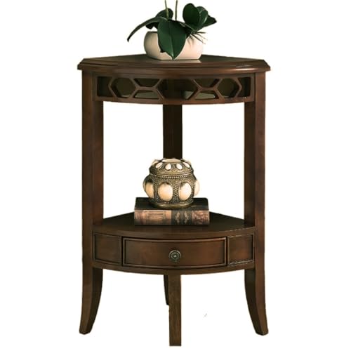 GODFSAHG Eckregal, Eckregal, Eckregal, Ständer, Holz, 2 Ebenen, Eckregal mit Schublade, industrieller Eckständer, Display-Rack für Wohnzimmer, Büro, Eckregale, Eckregal (A) von GODFSAHG